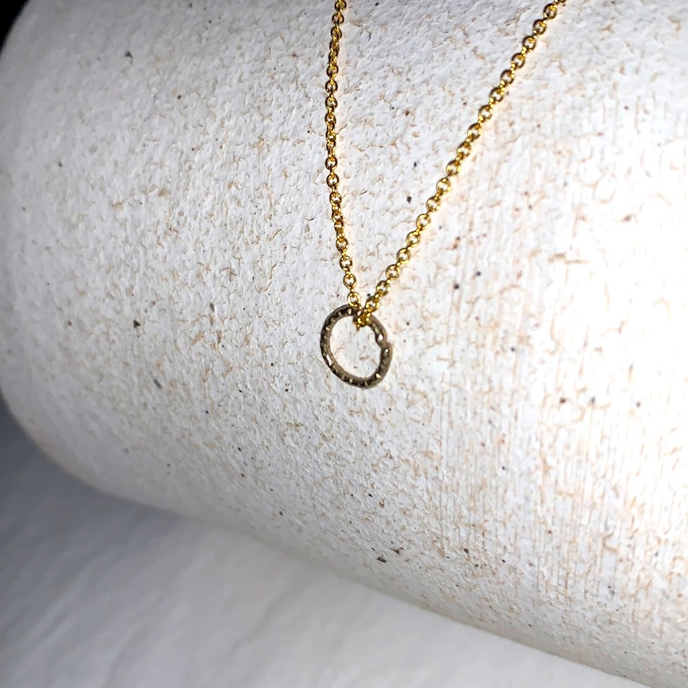 Dainty gold circle necklace